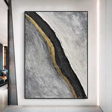 150の主題の芸術作品 Painting - 黒と白の抽象的な 07 ウォール アート ミニマリズム